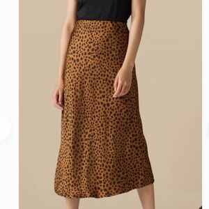 Vetta reversible leopard print slip skirt